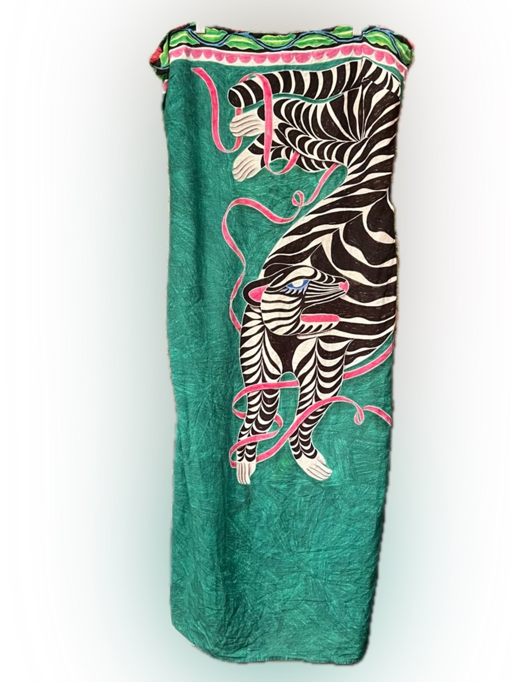Anthropologie CELANDINE Aliza Strapless Linen Blend Maxi Dress 3X zebra green - Picture 4 of 13